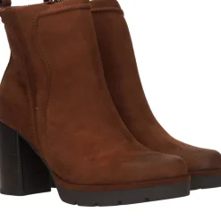 DAMES Marco Tozzi Enkellaarsjes Cognac Dames