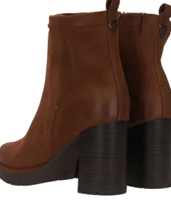 DAMES Marco Tozzi Enkellaarsjes Cognac Dames