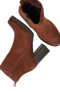DAMES Marco Tozzi Enkellaarsjes Cognac Dames