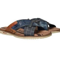 Heren Mustang Slippers Blauw Heren