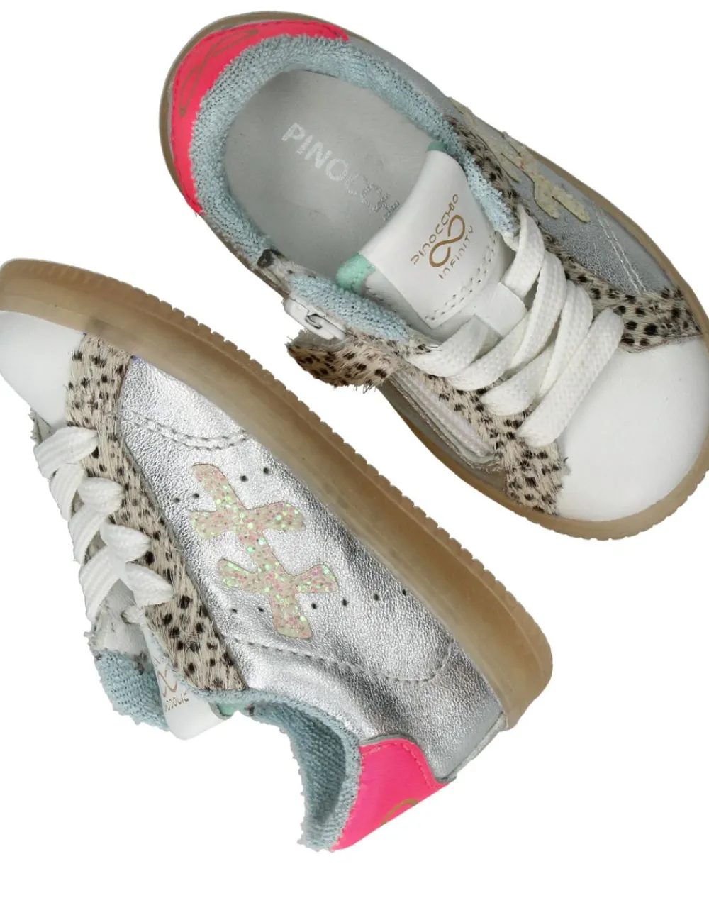 Pinocchio Sneakers Zilver Meisjes