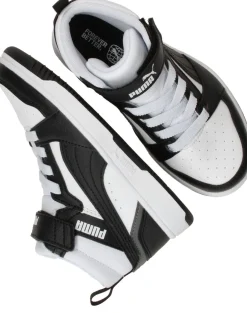 Puma Rebound V6 Mid Sneakers Zwart Jongens