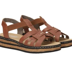 DAMES Rieker Sandalen Cognac Dames