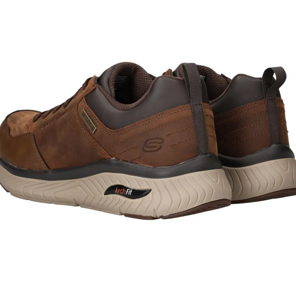 Heren Skechers Arch Fit Crosser Waterproof Sneakers Bruin Heren