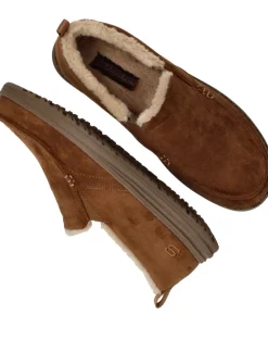 Heren Skechers Relaxed Fit Melson Willmore Pantoffels Cognac Heren